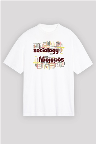 Sosyolog Beyaz Unisex Oversize Tişört T-Shirt