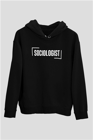Sosyolog Siyah Unisex Kapüşonlu Sweatshirt