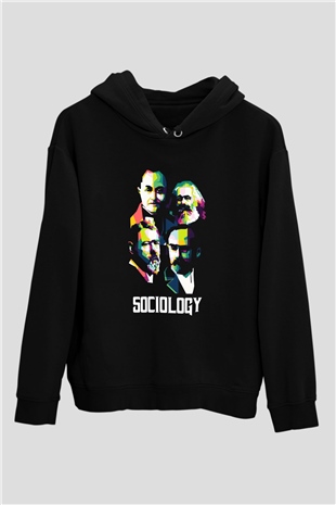Sosyolog Siyah Unisex Kapüşonlu Sweatshirt