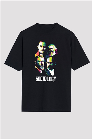 Sosyolog Siyah Oversize Tişört Oversize T-shirt - TişörtFabrikası