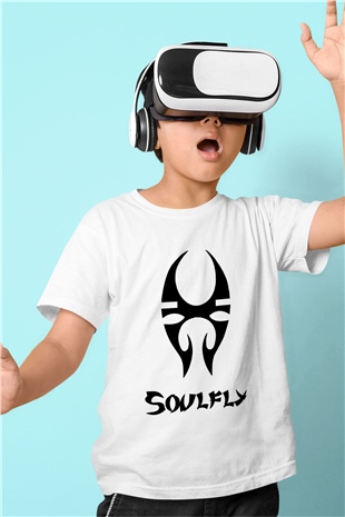 Soulfly Baskılı Beyaz Unisex Çocuk Tişört