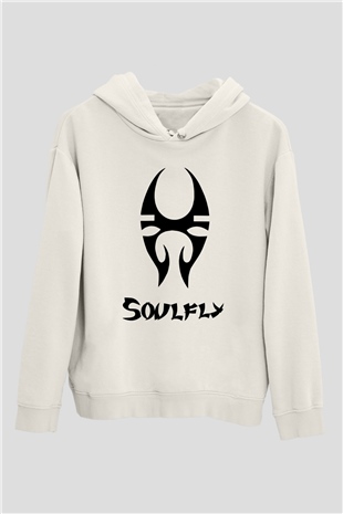 Soulfly Beyaz Unisex Kapşonlu Sweatshirt