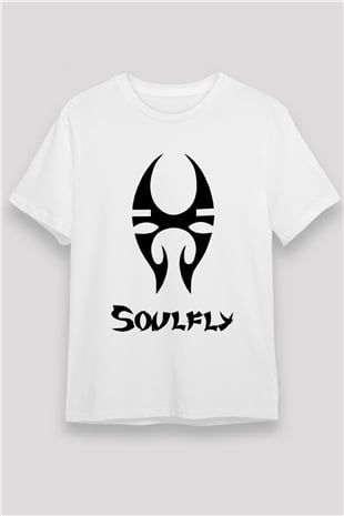 Soulfly Beyaz Unisex Tişört T-Shirt - Tişört Fabrikası