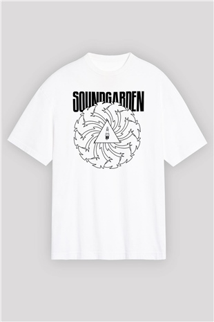 Soundgarden Beyaz Unisex Oversize Tişört T-Shirt