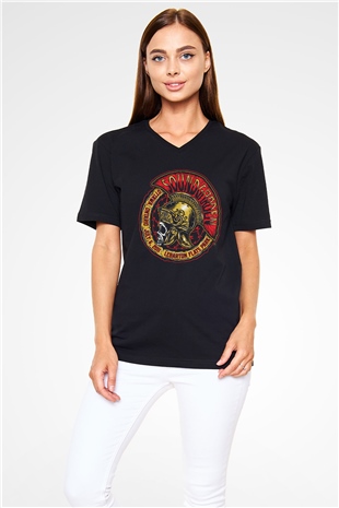 Soundgarden Siyah Unisex V Yaka Tişört T-Shirt