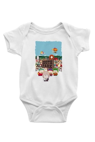 South Park Beyaz Bebek Body - Zıbın