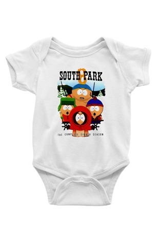 South Park Beyaz Bebek Body - Zıbın