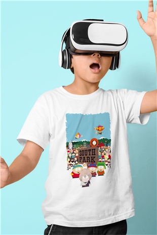 South Park Beyaz Unisex Çocuk Tişört