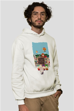 South Park Beyaz Unisex Hoodie