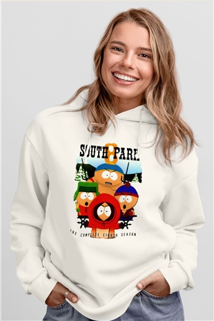 South Park Beyaz Unisex Hoodie