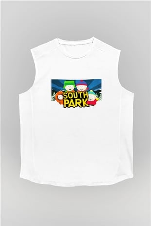 South Park Beyaz Unisex Kolsuz Tişört