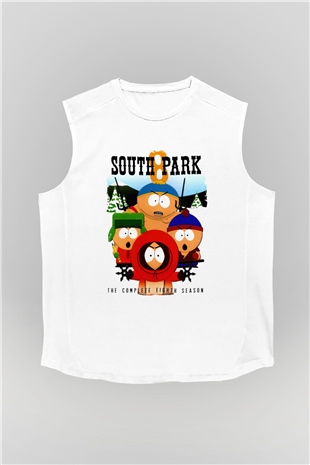 South Park Beyaz Unisex Kolsuz Tişört
