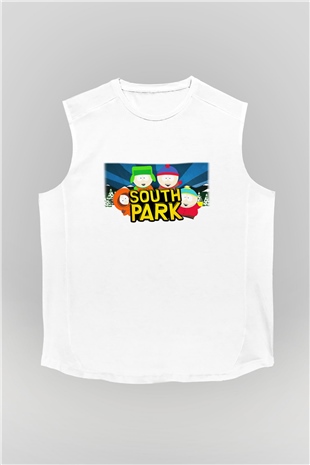 South Park Beyaz Unisex Kolsuz Tişört