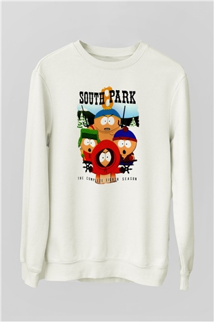 South Park Beyaz Unisex Sweatshirt