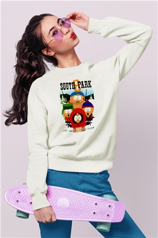 South Park Beyaz Unisex Sweatshirt