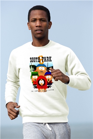 South Park Beyaz Unisex Sweatshirt
