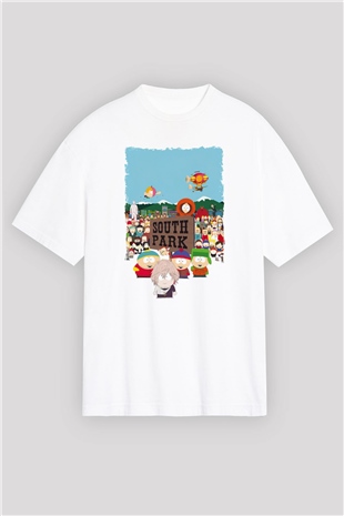 South Park Beyaz Oversize Tişört Oversize T-shirt
