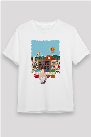 South Park Beyaz Unisex Tişört T-Shirt