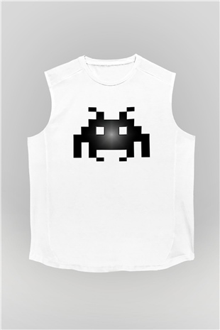 Space Invaders Beyaz Unisex Kolsuz Tişört