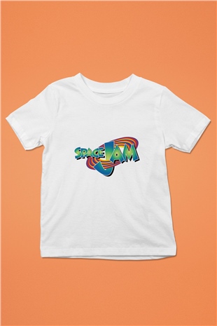 Space Jam Baskılı Beyaz Unisex Çocuk Tişört
