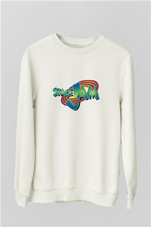 Space Jam Beyaz Unisex Sweatshirt