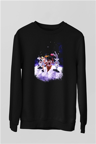 Space Jam Siyah Unisex Sweatshirt