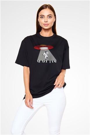 Space Jam Siyah Oversize Tişört