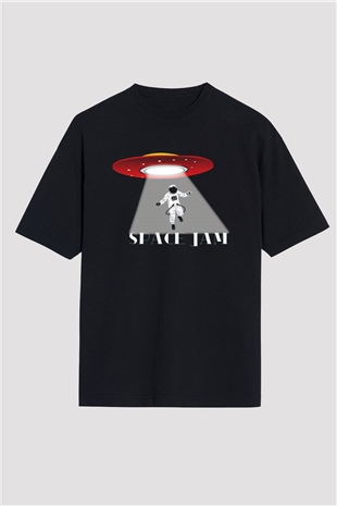 Space Jam Siyah Oversize Tişört