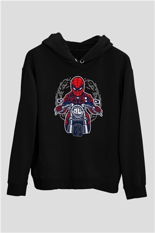 Spider Rider Baskılı Siyah Unisex Tshirt