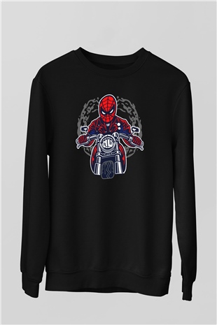 Spider Rider Baskılı Siyah Unisex Tshirt