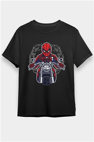 Spider Rider Baskılı Siyah Unisex Tshirt