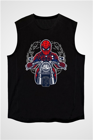 Spider Rider Baskılı Siyah Unisex Tshirt