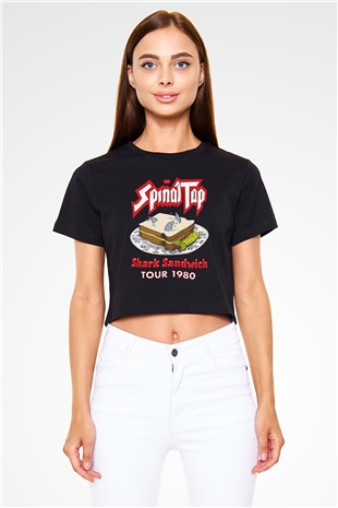 Spinal Tap Siyah   Crop Top Tişört