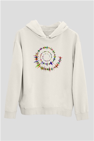 Spiral Beyaz Unisex Hoodie