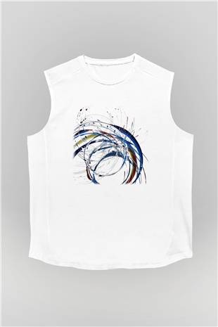 Spiral Beyaz Unisex Kolsuz Tişört