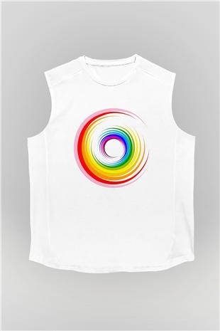 Spiral Beyaz Unisex Kolsuz Tişört
