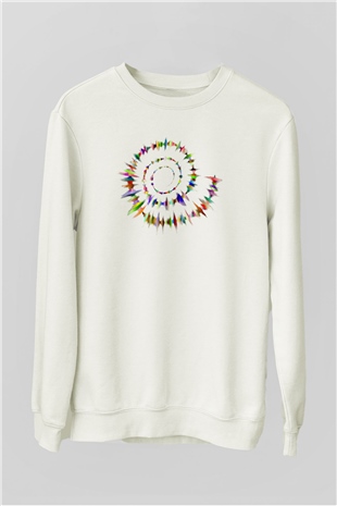Spiral Beyaz Unisex Sweatshirt