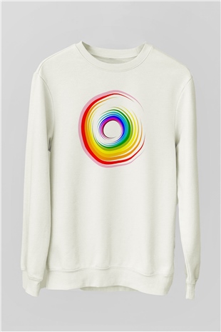 Spiral Beyaz Unisex Sweatshirt