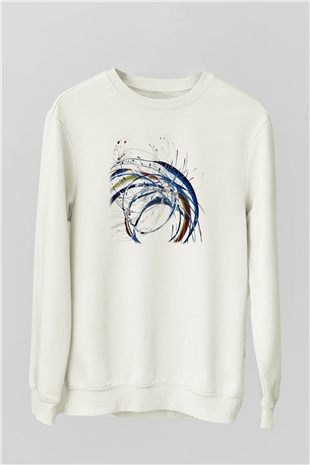 Spiral Beyaz Unisex Sweatshirt