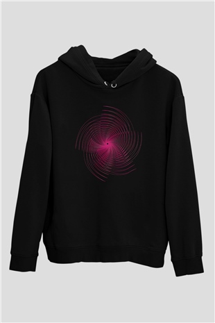 Spiral Siyah Unisex Hoodie
