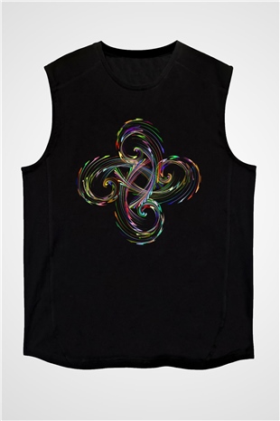 Spiral Siyah Unisex Kolsuz Tişört