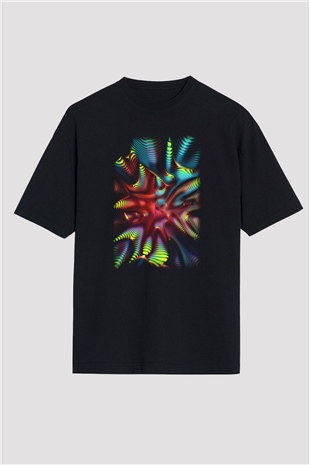 Spiral Siyah Unisex Oversize Tişört T-Shirt