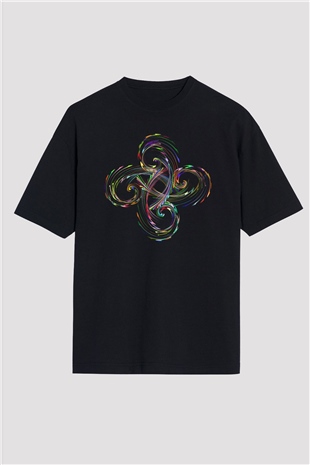 Spiral Siyah Unisex Oversize Tişört T-Shirt