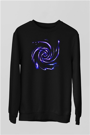 Spiral Siyah Unisex Sweatshirt