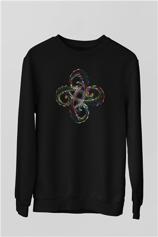 Spiral Siyah Unisex Sweatshirt