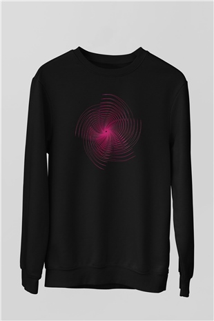 Spiral Siyah Unisex Sweatshirt