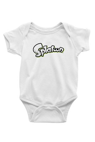Splatoon Baskılı Beyaz Unisex Bebek Body - Zıbın