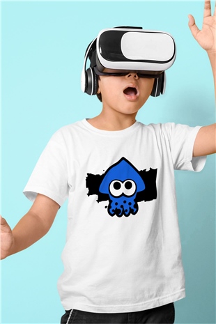 Splatoon Baskılı Beyaz Unisex Çocuk Tişört