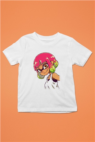 Splatoon Baskılı Beyaz Unisex Çocuk Tişört