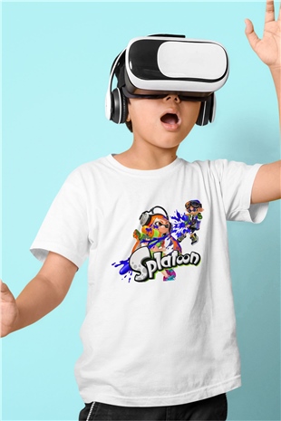 Splatoon Beyaz Unisex Çocuk Tişört
